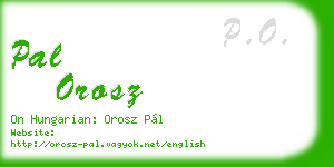 pal orosz business card
